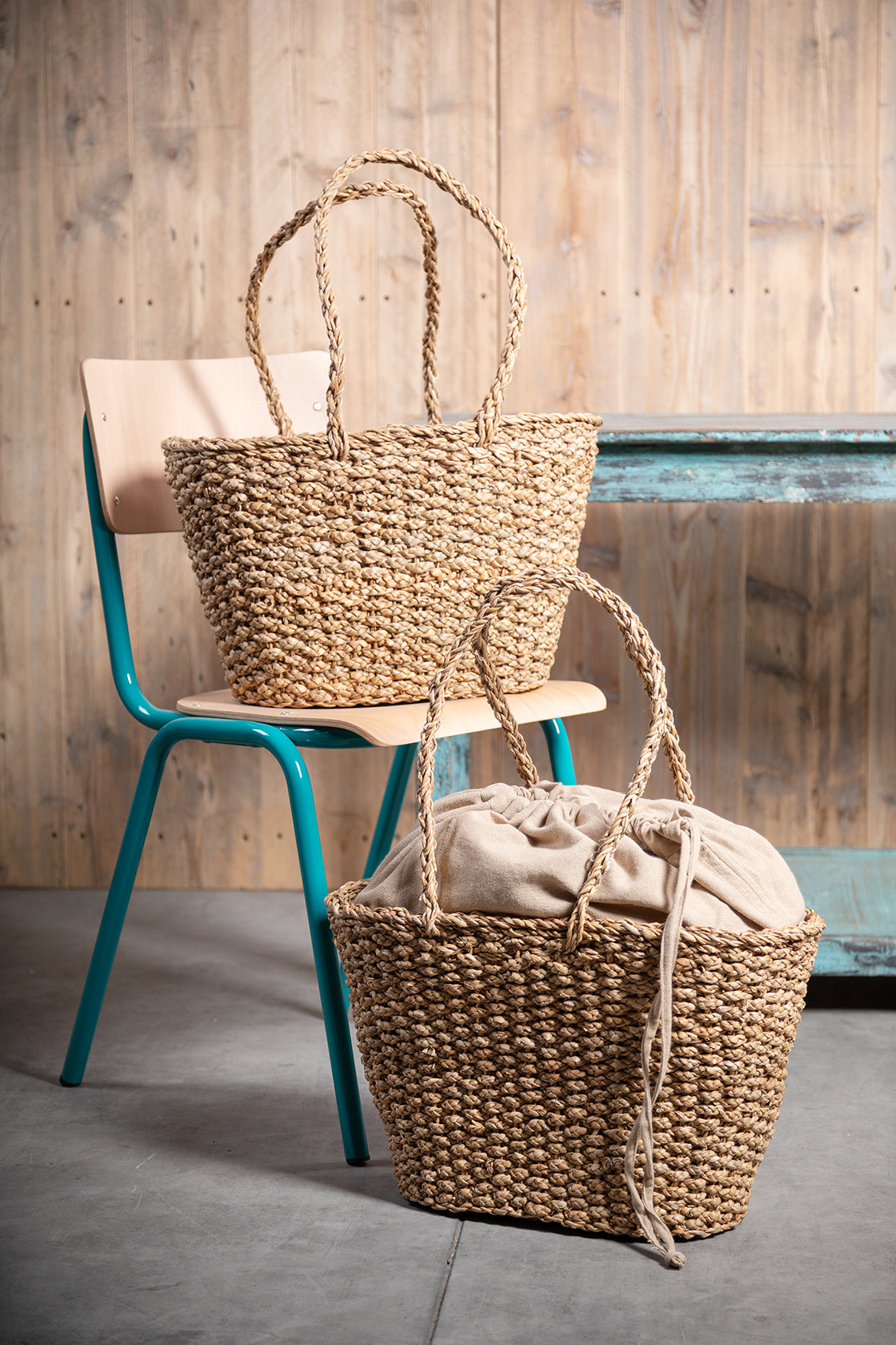 Einkaufskorb/Strandtasche mit Stoff