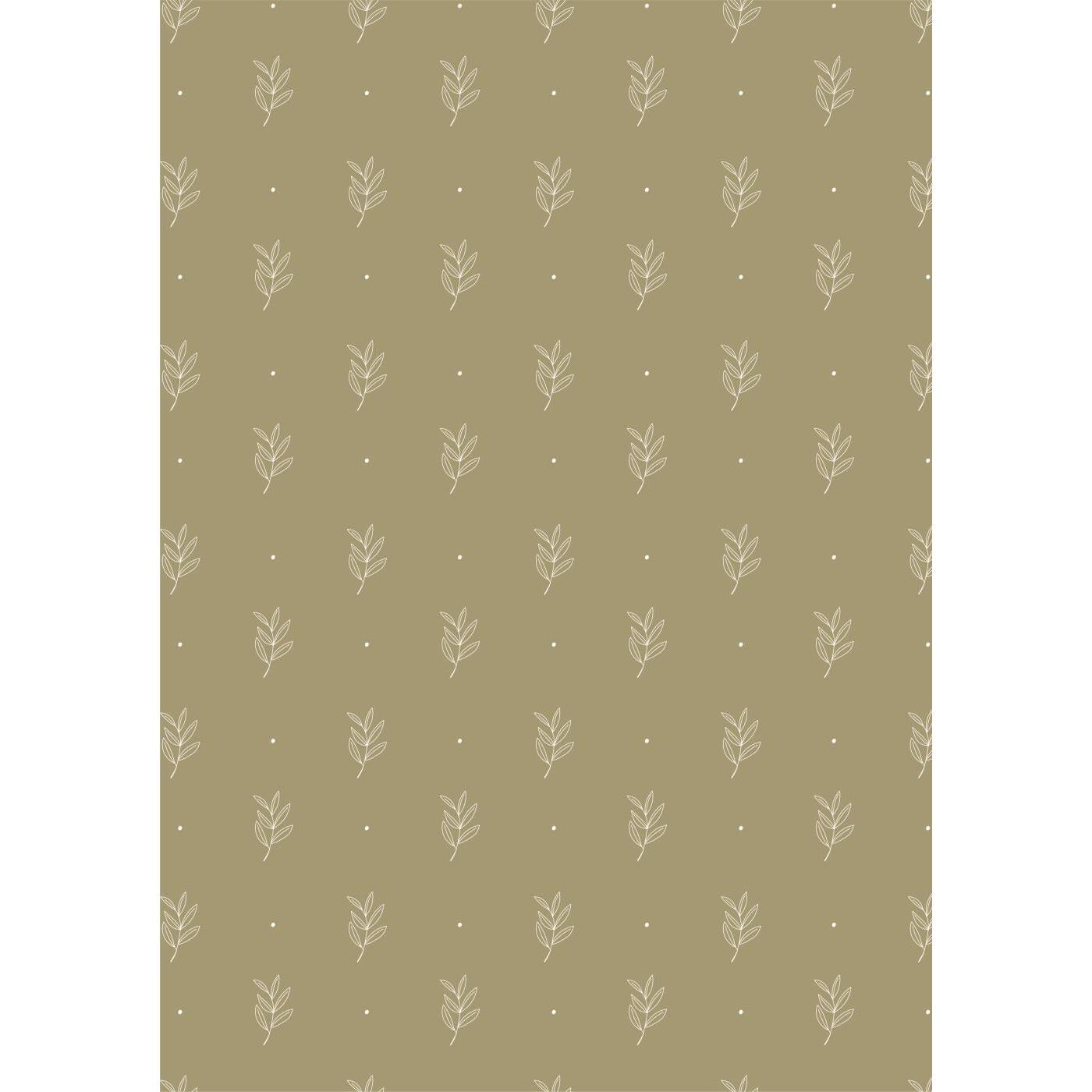 Geschenkpapier grün mit Blattmuster