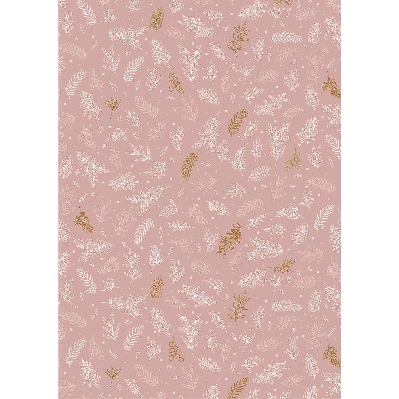 Geschenkpapier Rosa mit Blattmuster