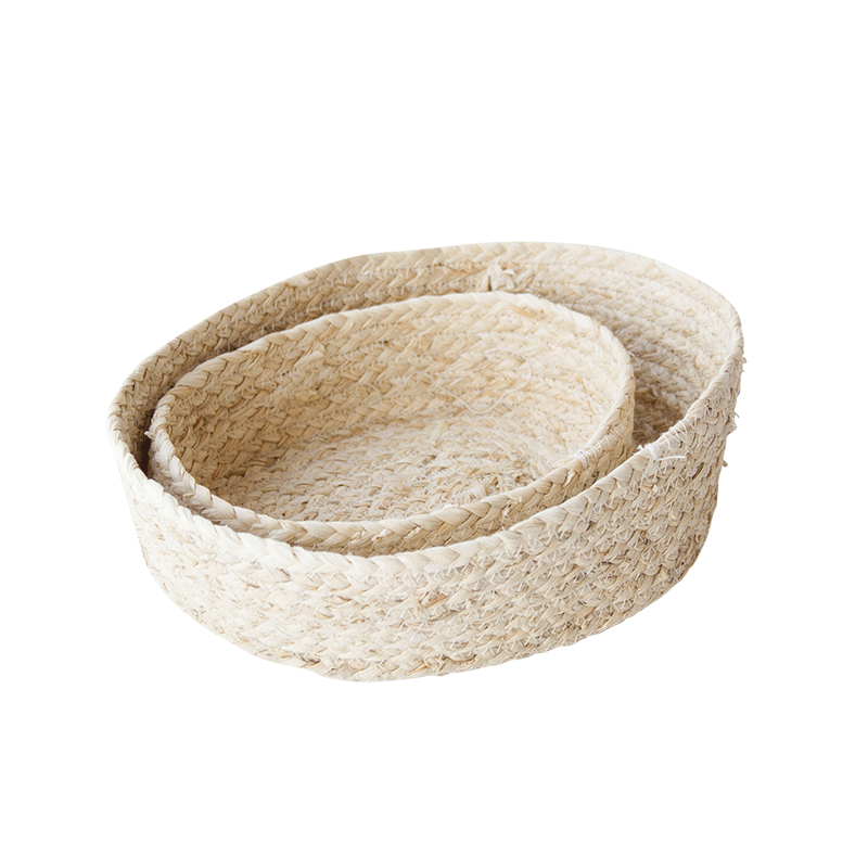 Aufbewahrungskörbe aus Maisblättern im Set