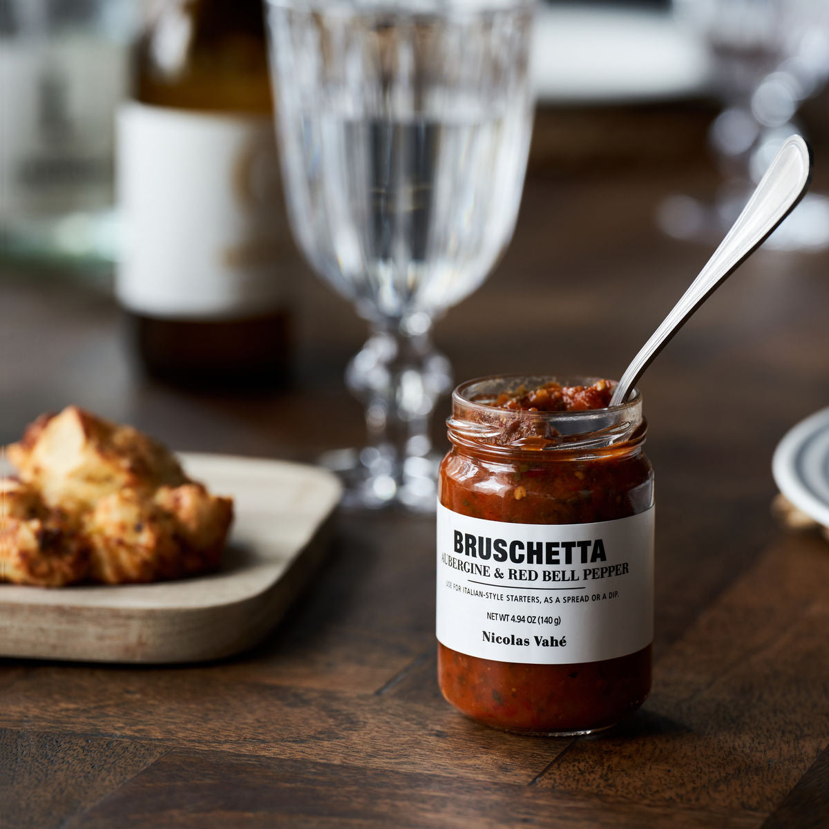 Bruschetta (aubergine & red bell pepper)