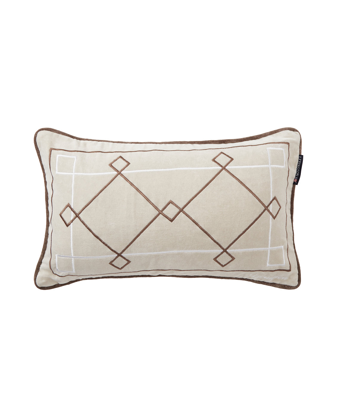 Graphic Embroidered Organic Velvet 50x30 Pillow