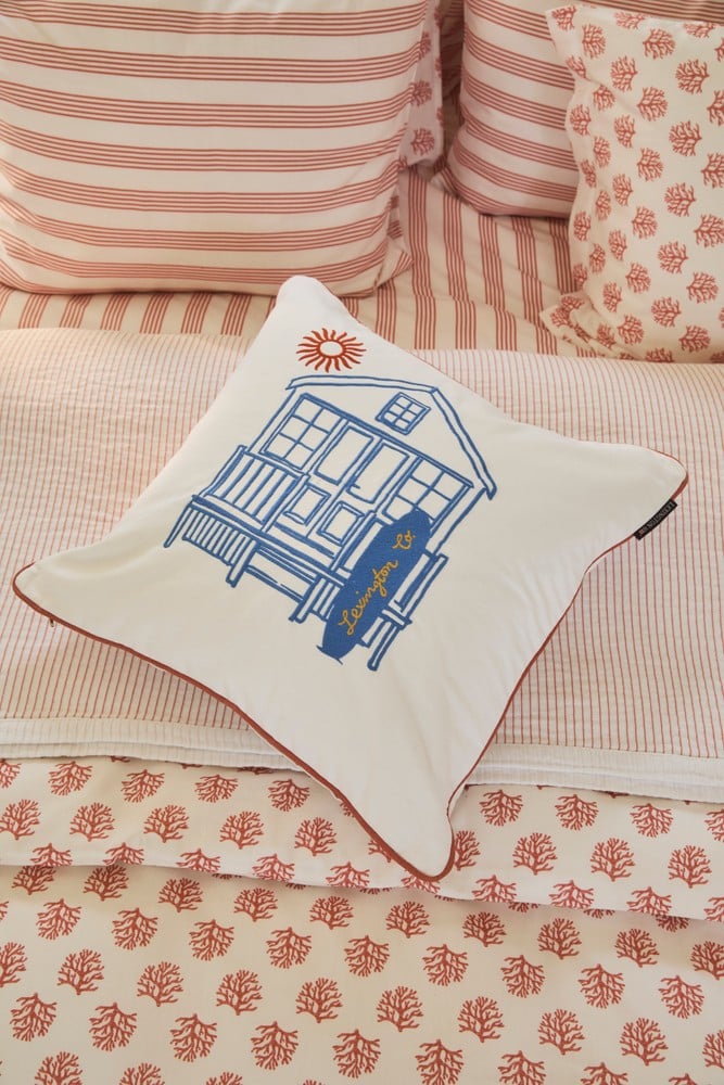 Kissenhülle „beach house“ aus Biobaumwolle