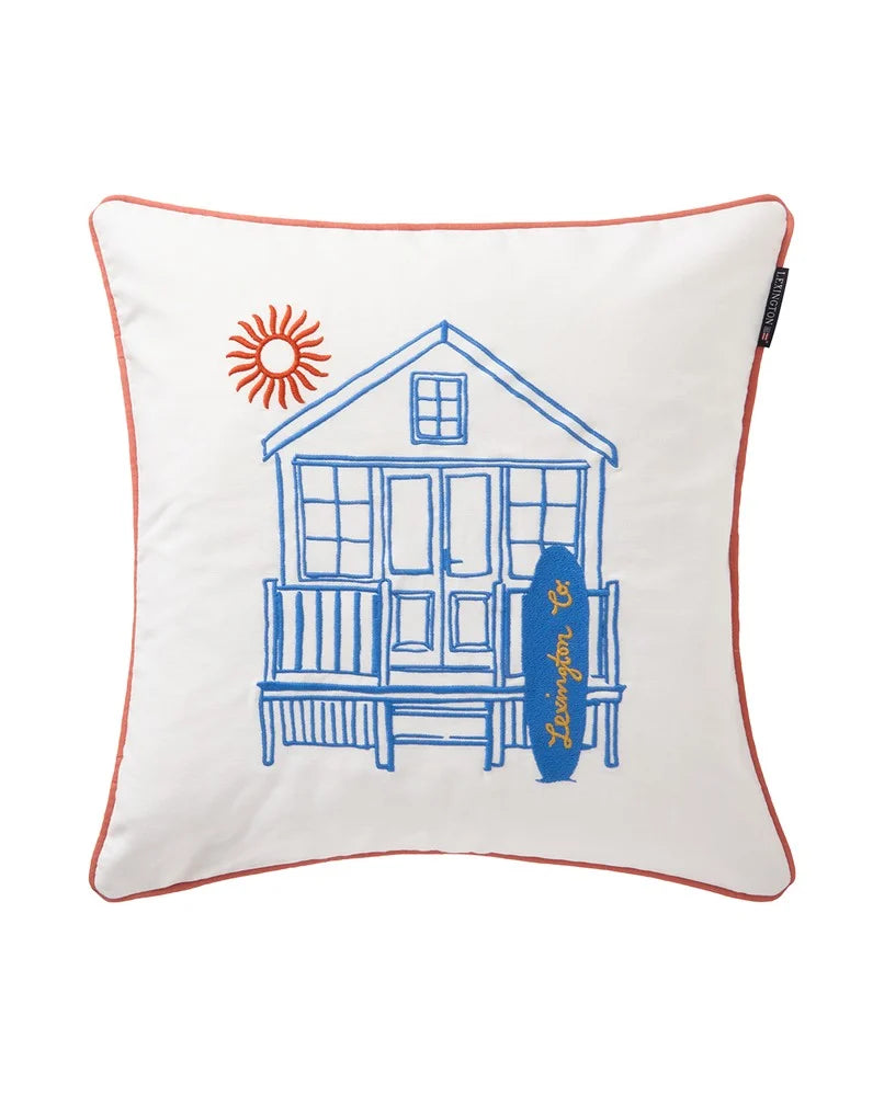 Kissenhülle „beach house“ aus Biobaumwolle