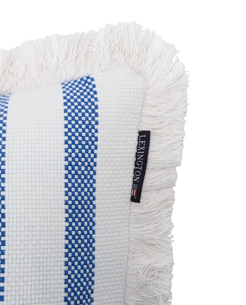 Gestreiftes Kissen aus Biobaumwolle mit Fransenbesatz 50x30 inkl.Inhalt