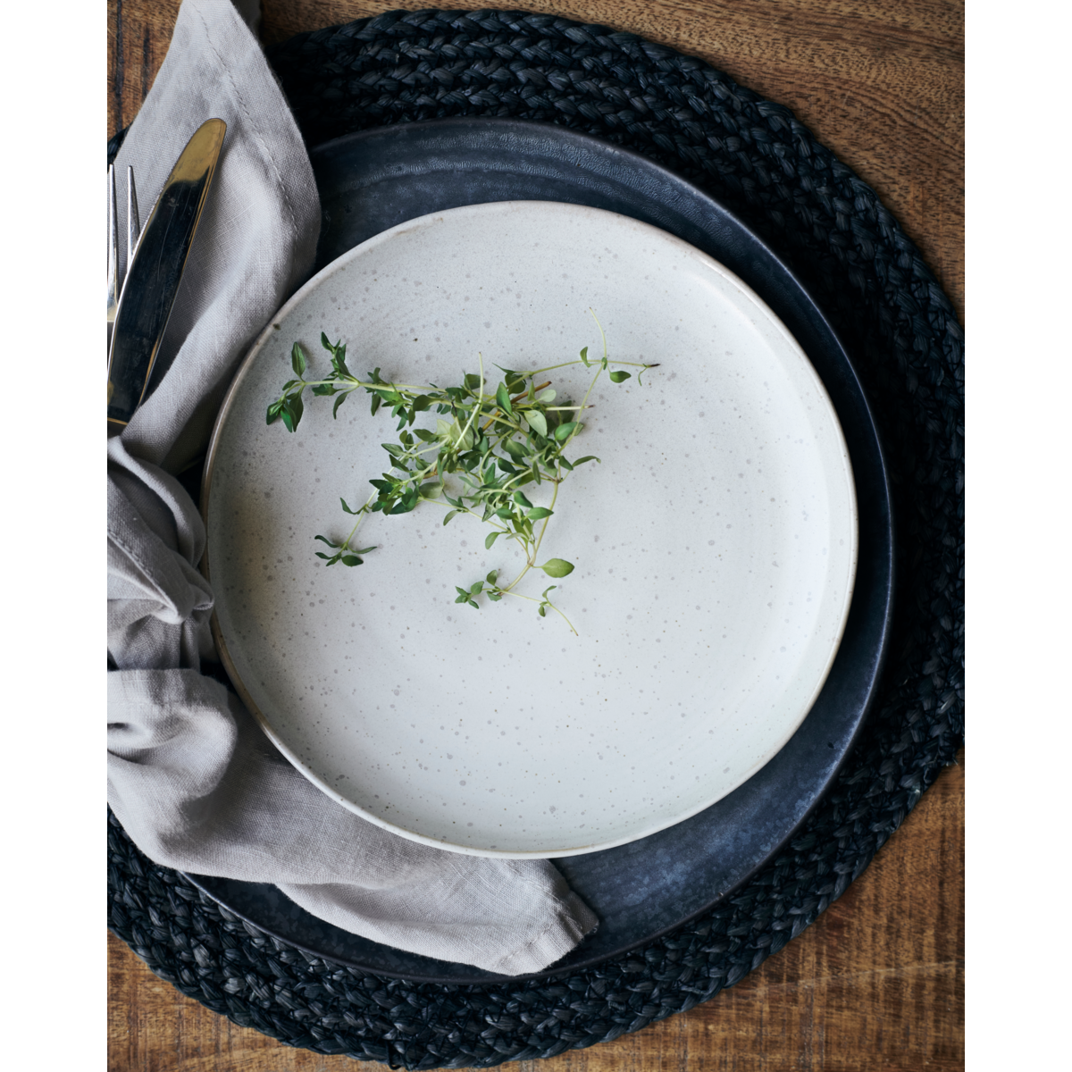 Frühstücksteller Pion, Grey/White