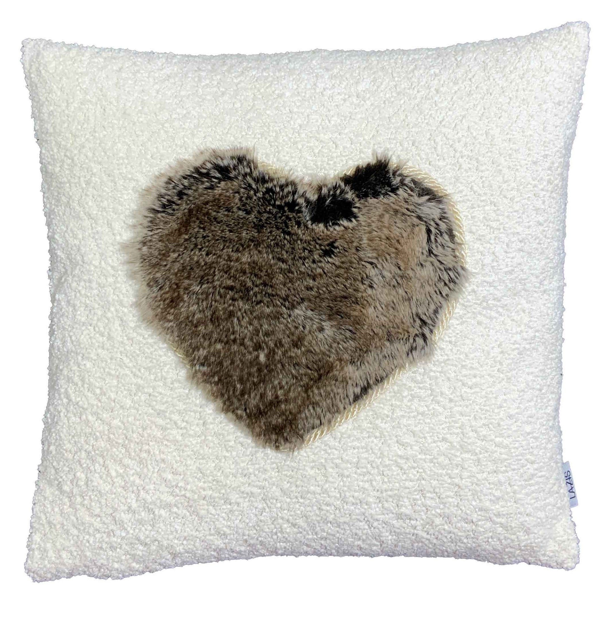 Kissenhülle mit Fellherz Käthe 45x45