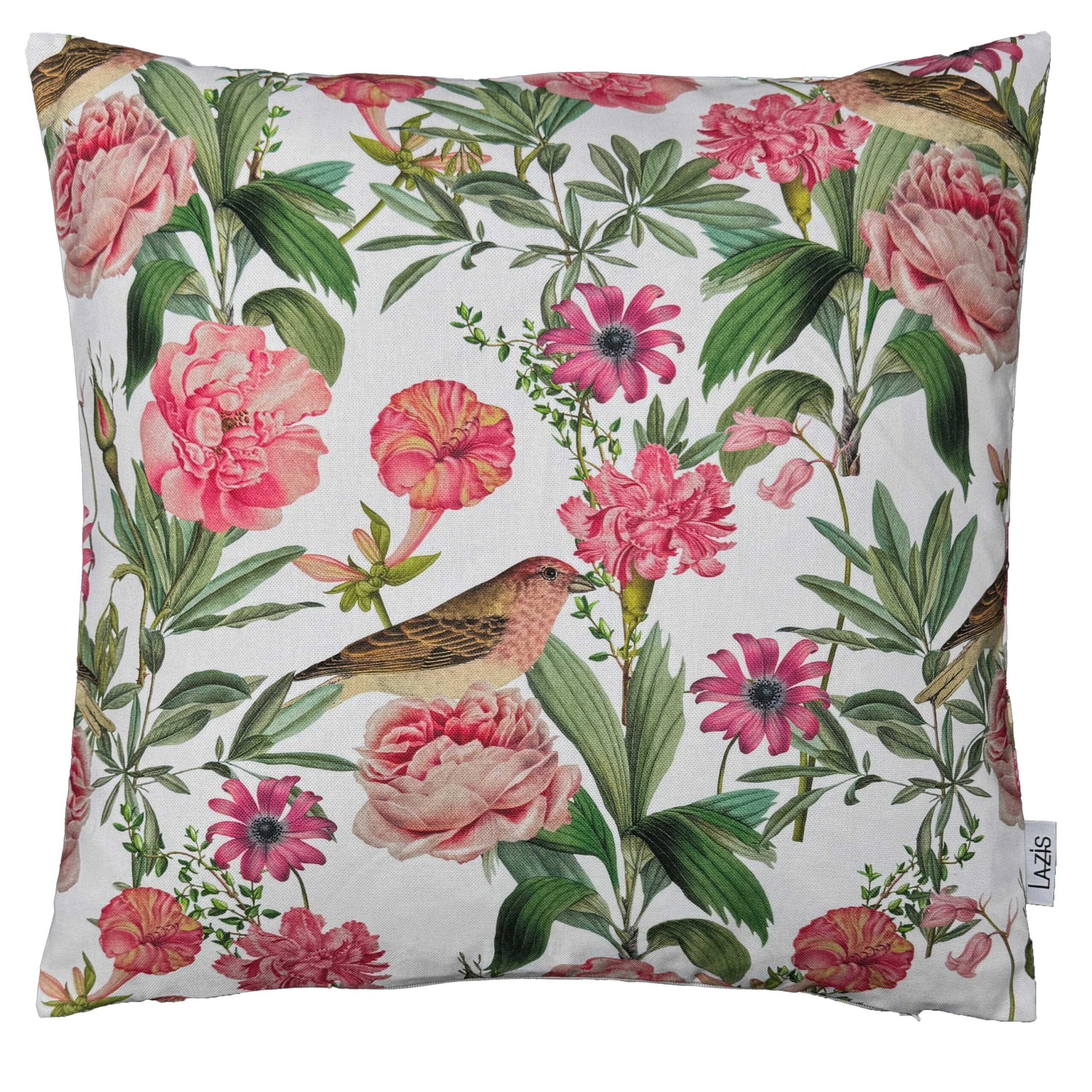 Kissenhülle pink birds 50x50
