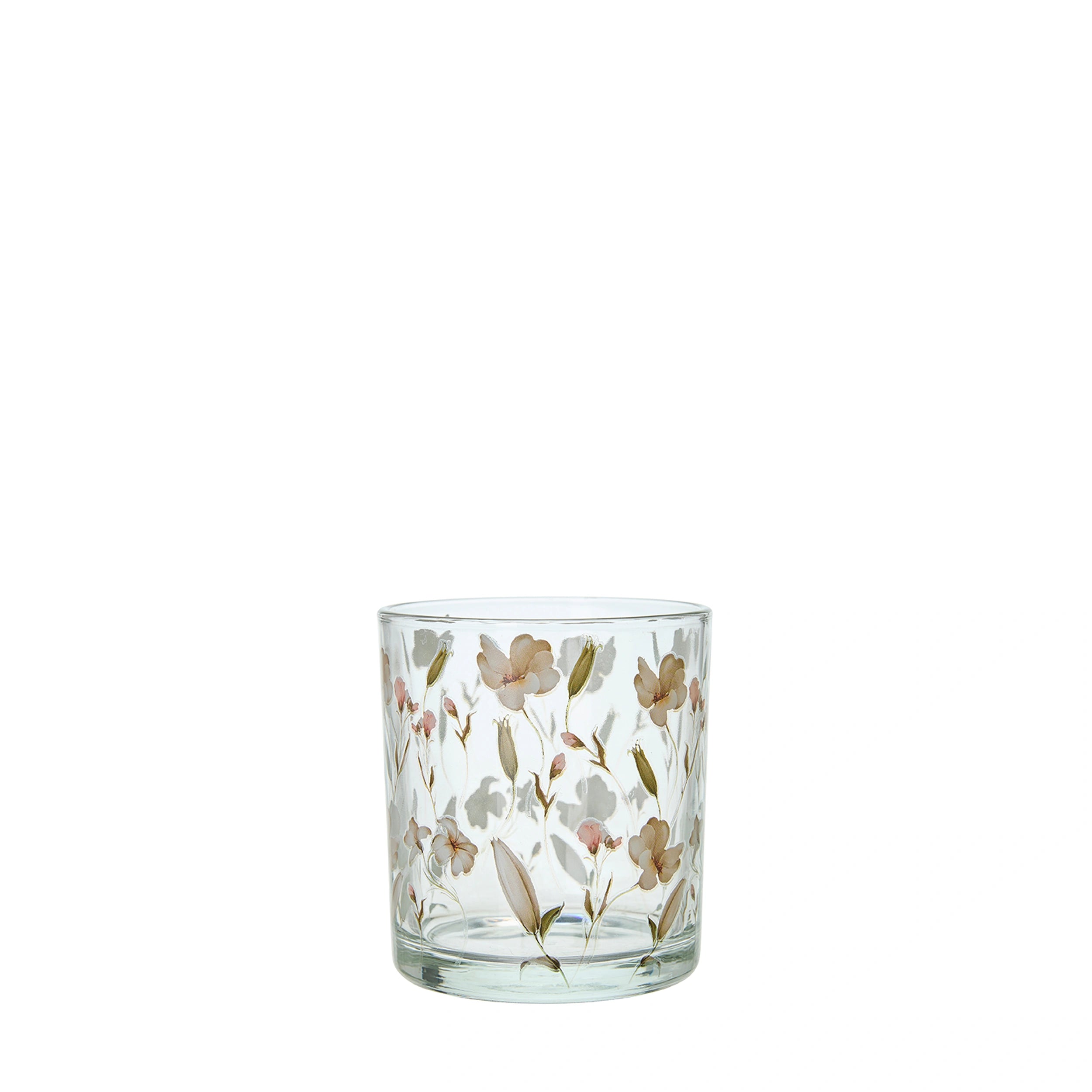 Glas mit Blumenmuster
