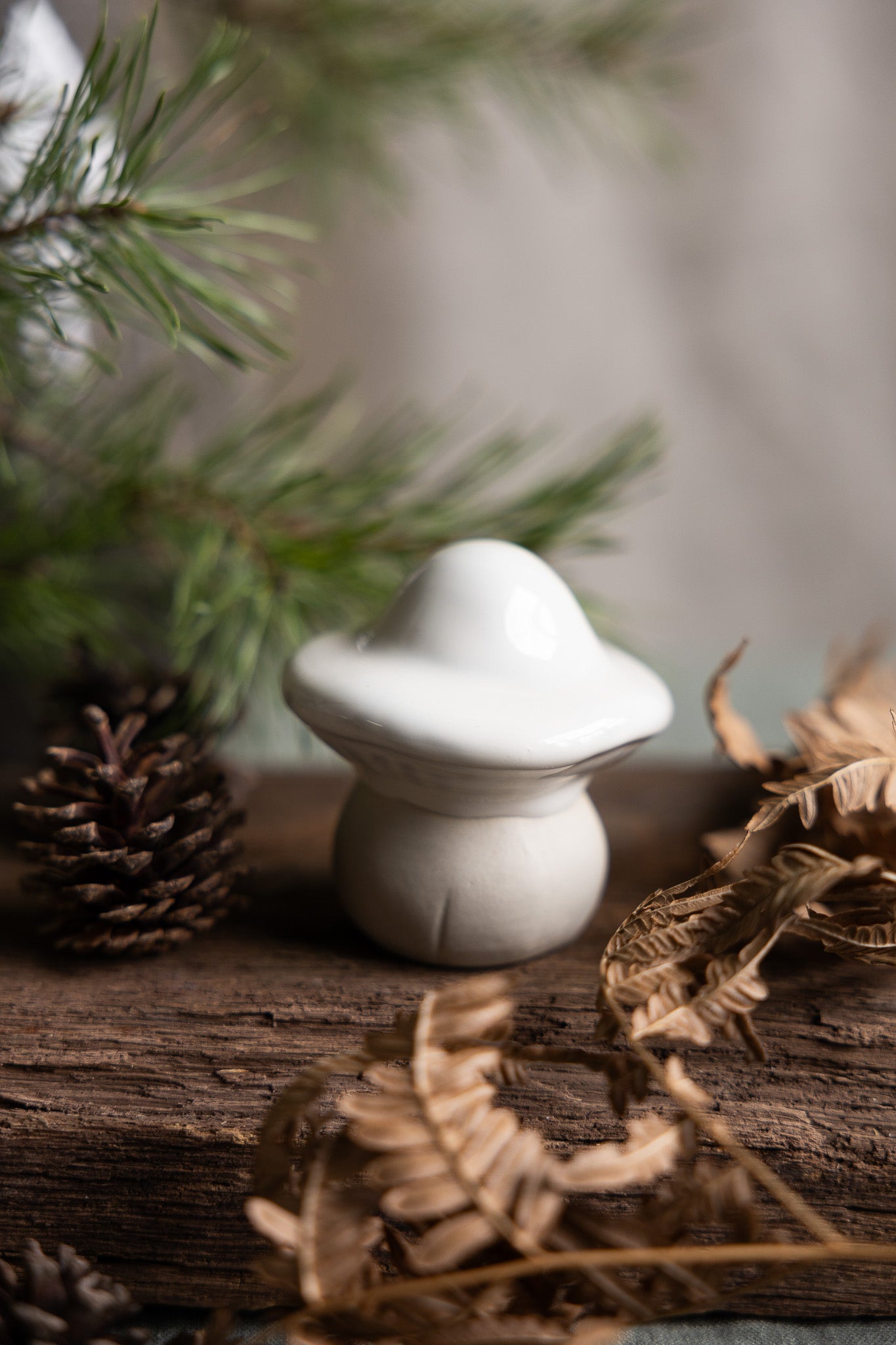 Keramikpilz weiss klein