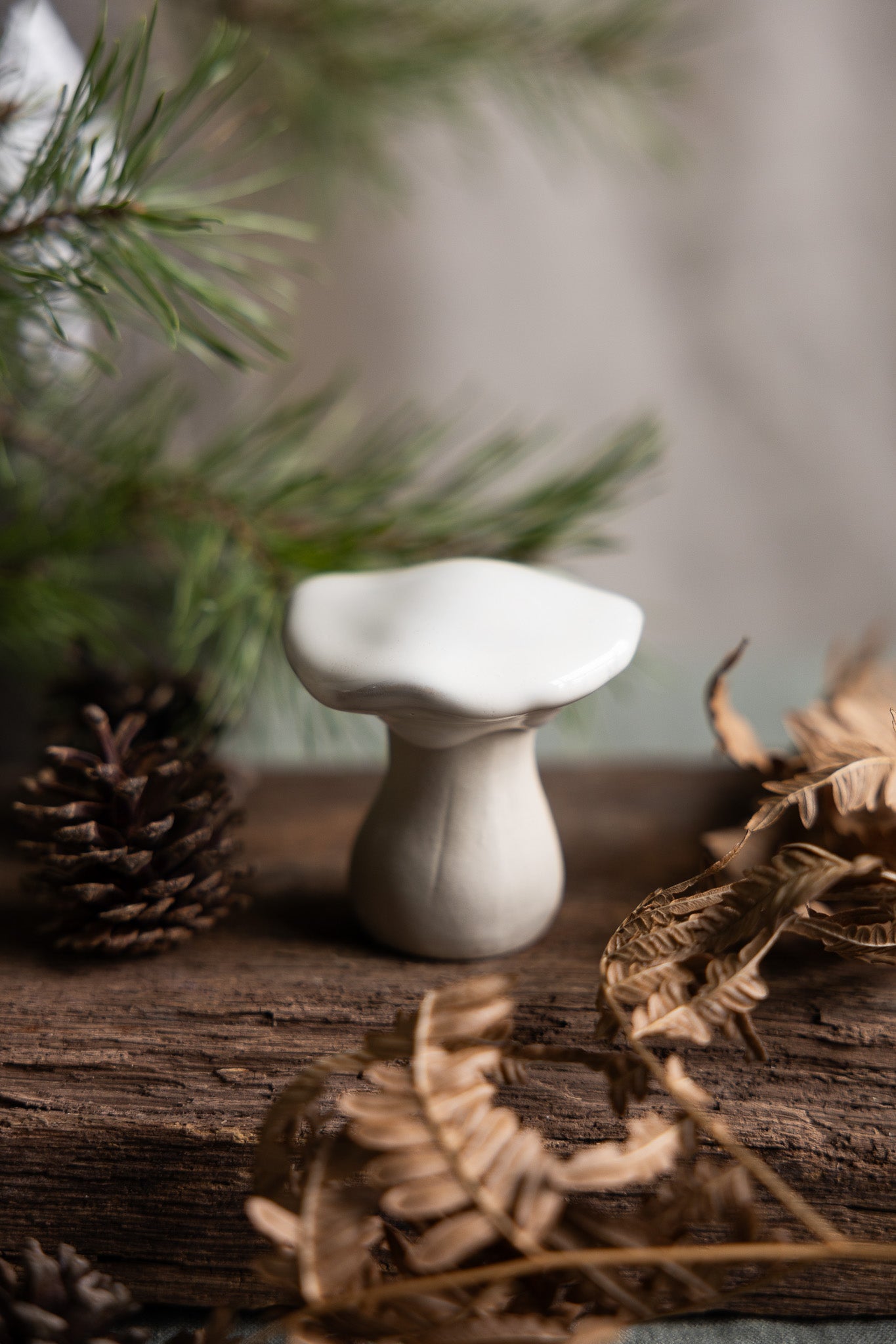 Keramikpilz weiss, klein