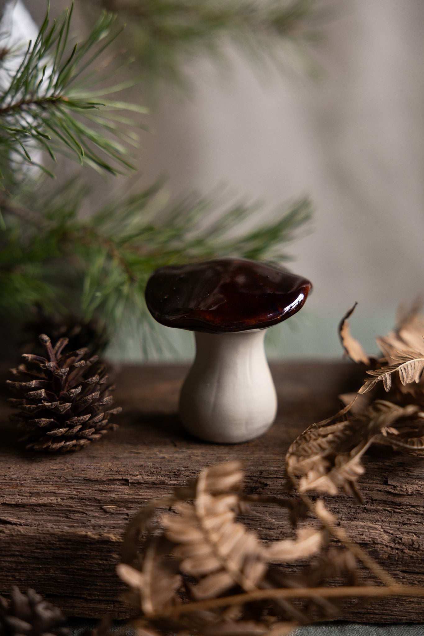 Keramikpilz braun, klein