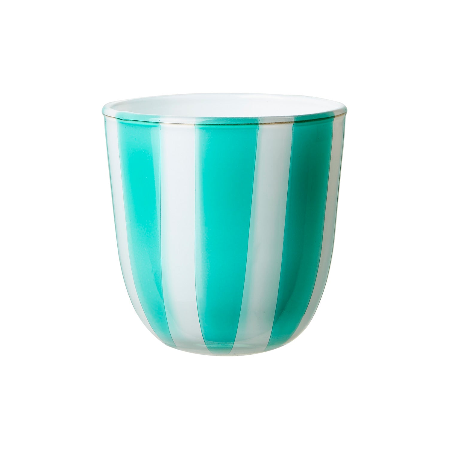 CIRCUS Teelichthalter türkis-weiss