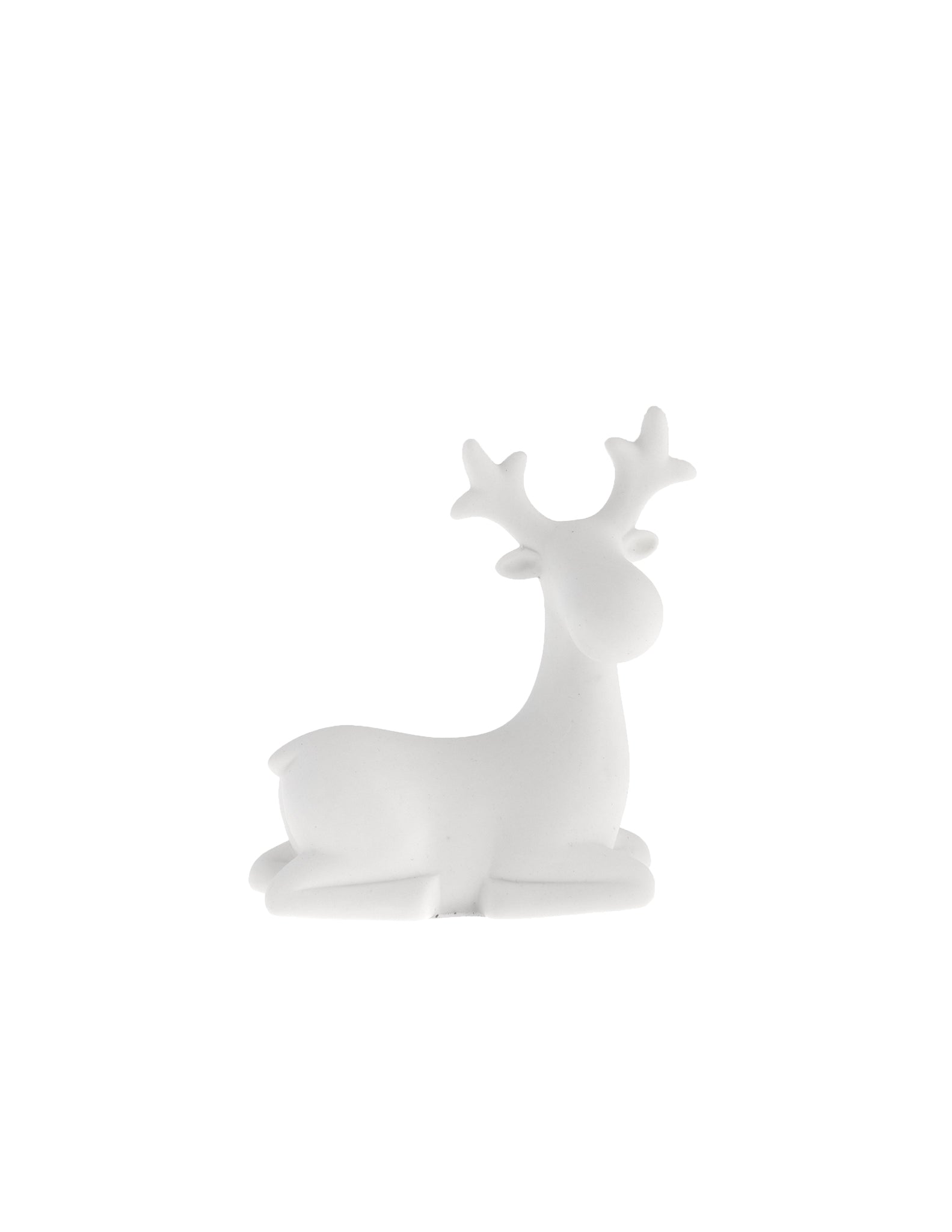 Renntier liegend, weiss