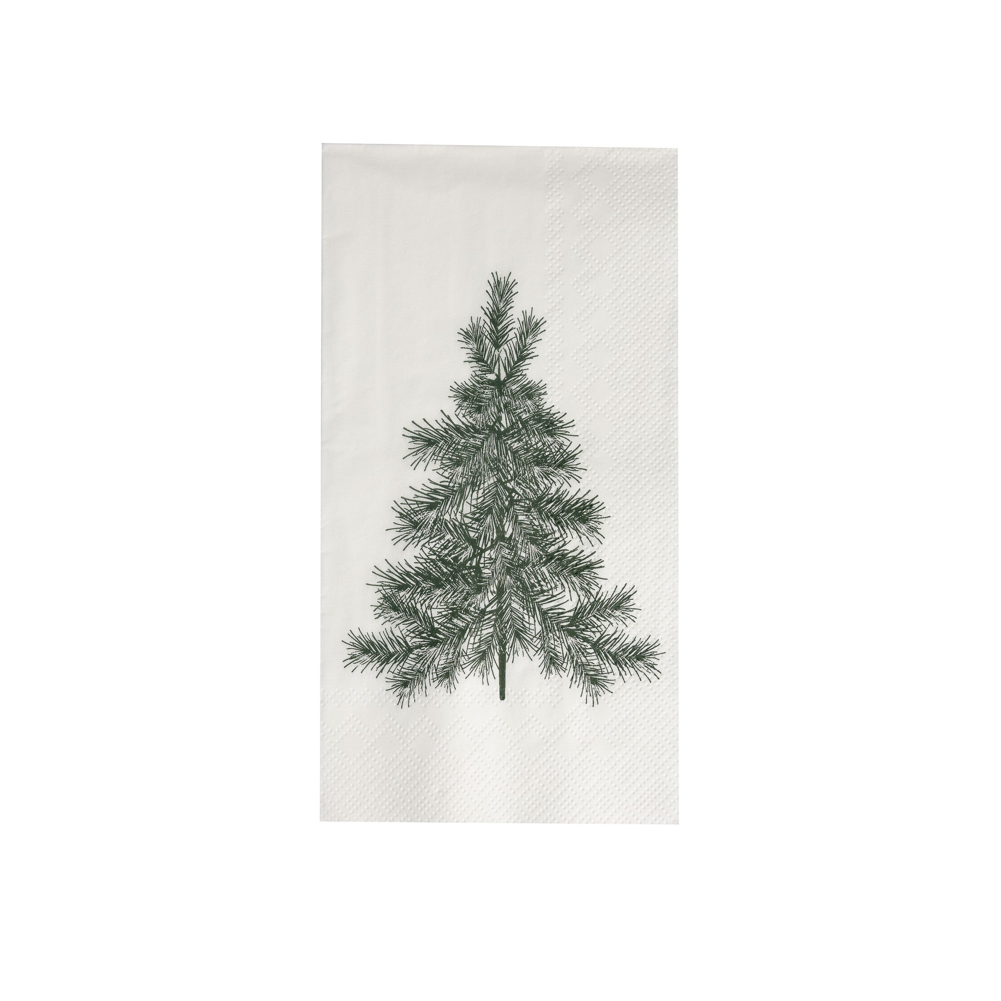 Serviette Tannenbaum weiss
