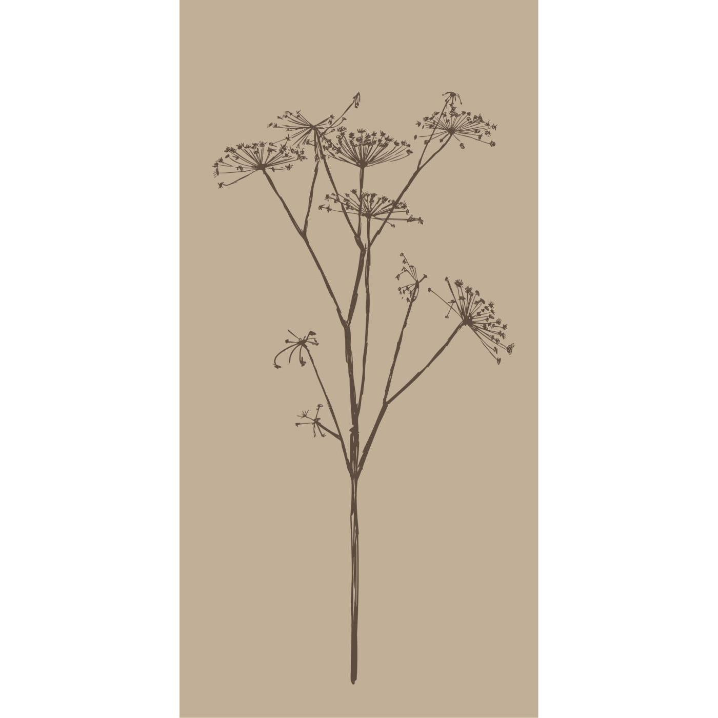 Serviette beige mit brauner Doldenblume 16 Stk