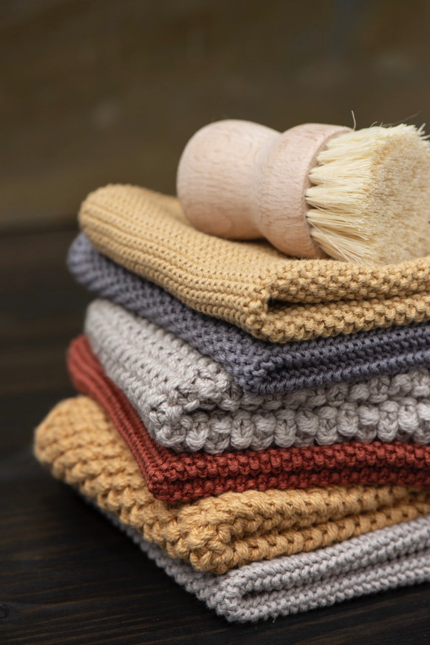 Spüllappen Mynte sand gestrickt