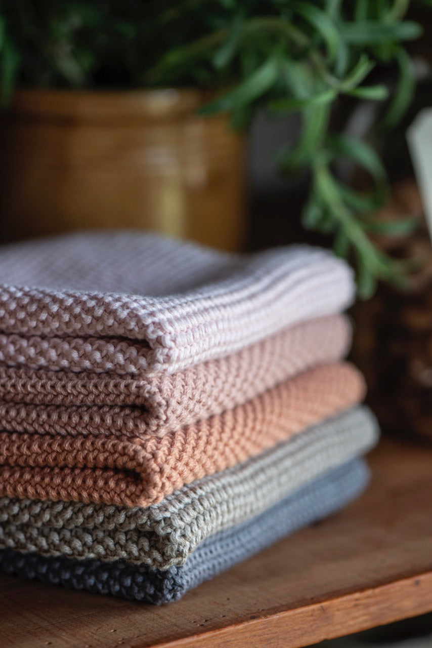 Spüllappen Mynte staubig grün gestrickt