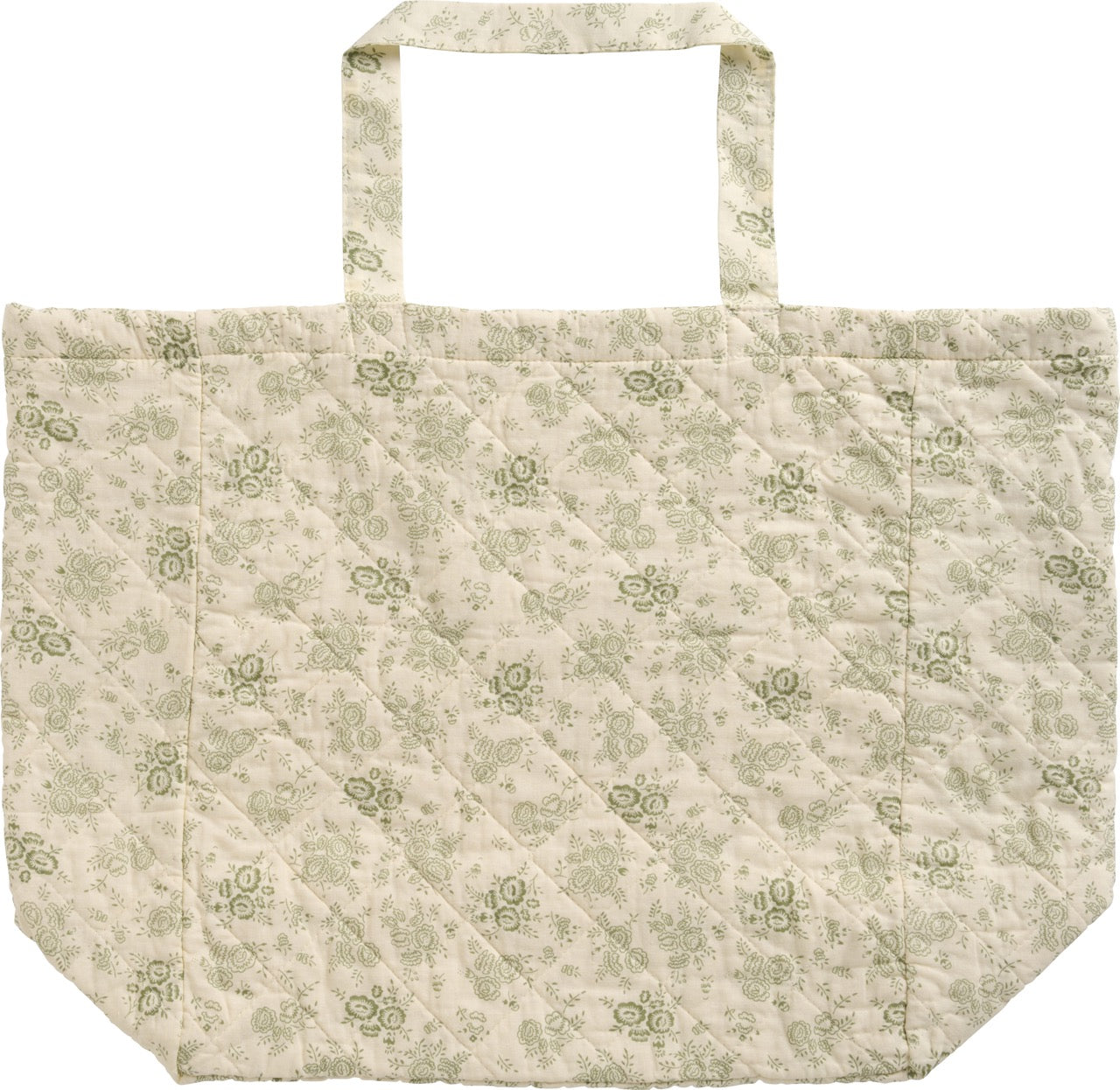 Tasche wattiert mit staubig grünen Blumen