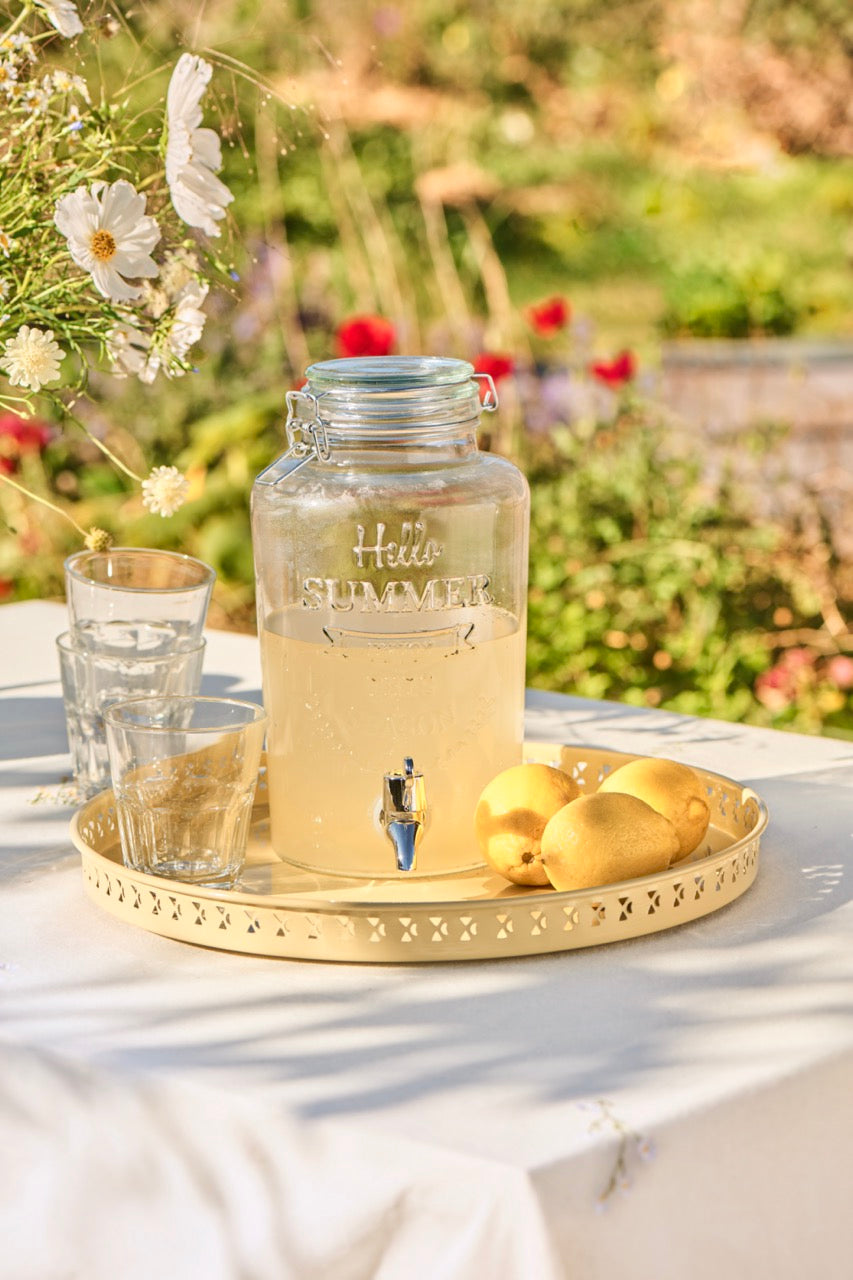 Tablett mit gemusterter Kante gelb