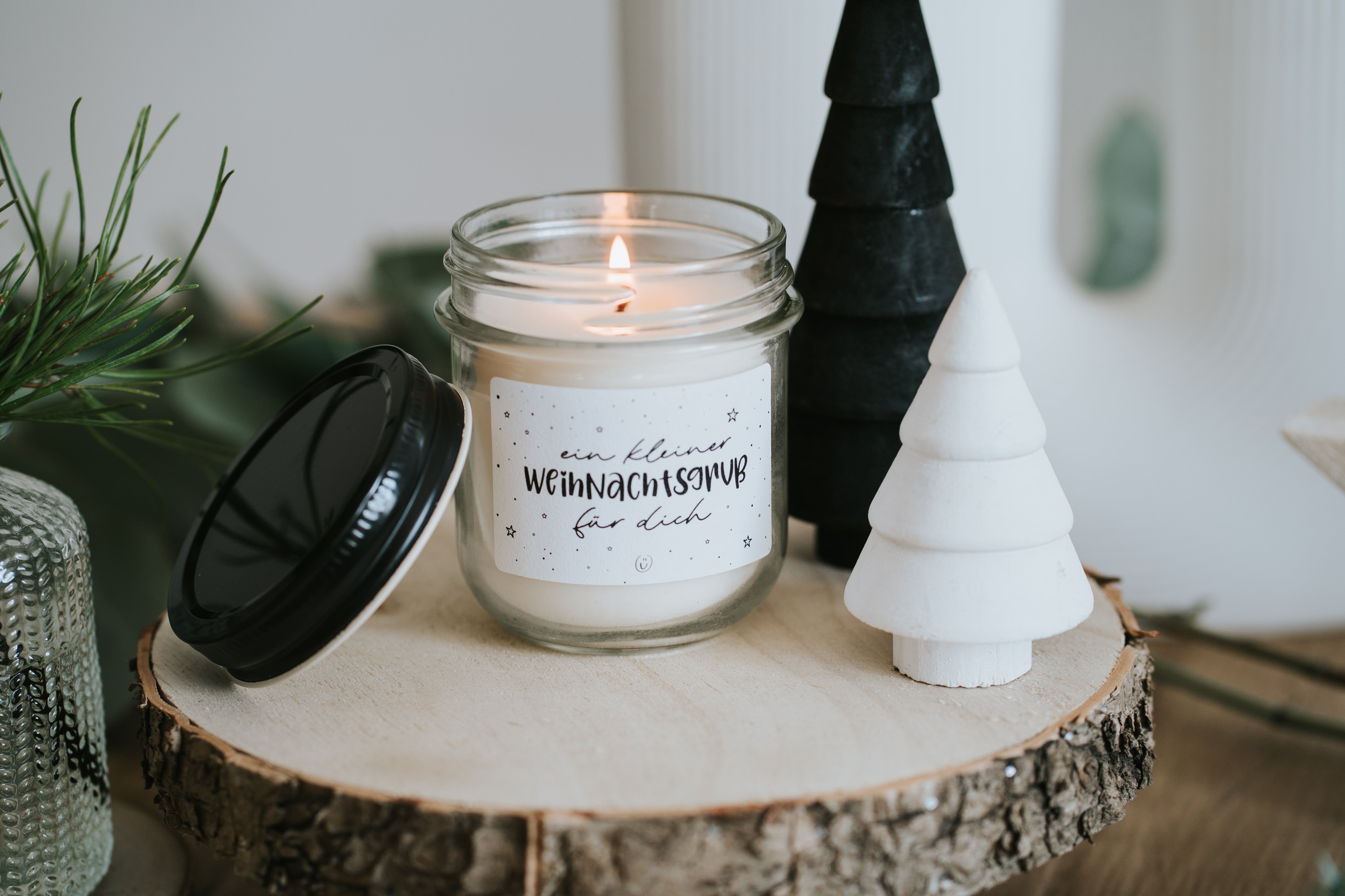 Kerze · Weihnachtsgruß, transparernt