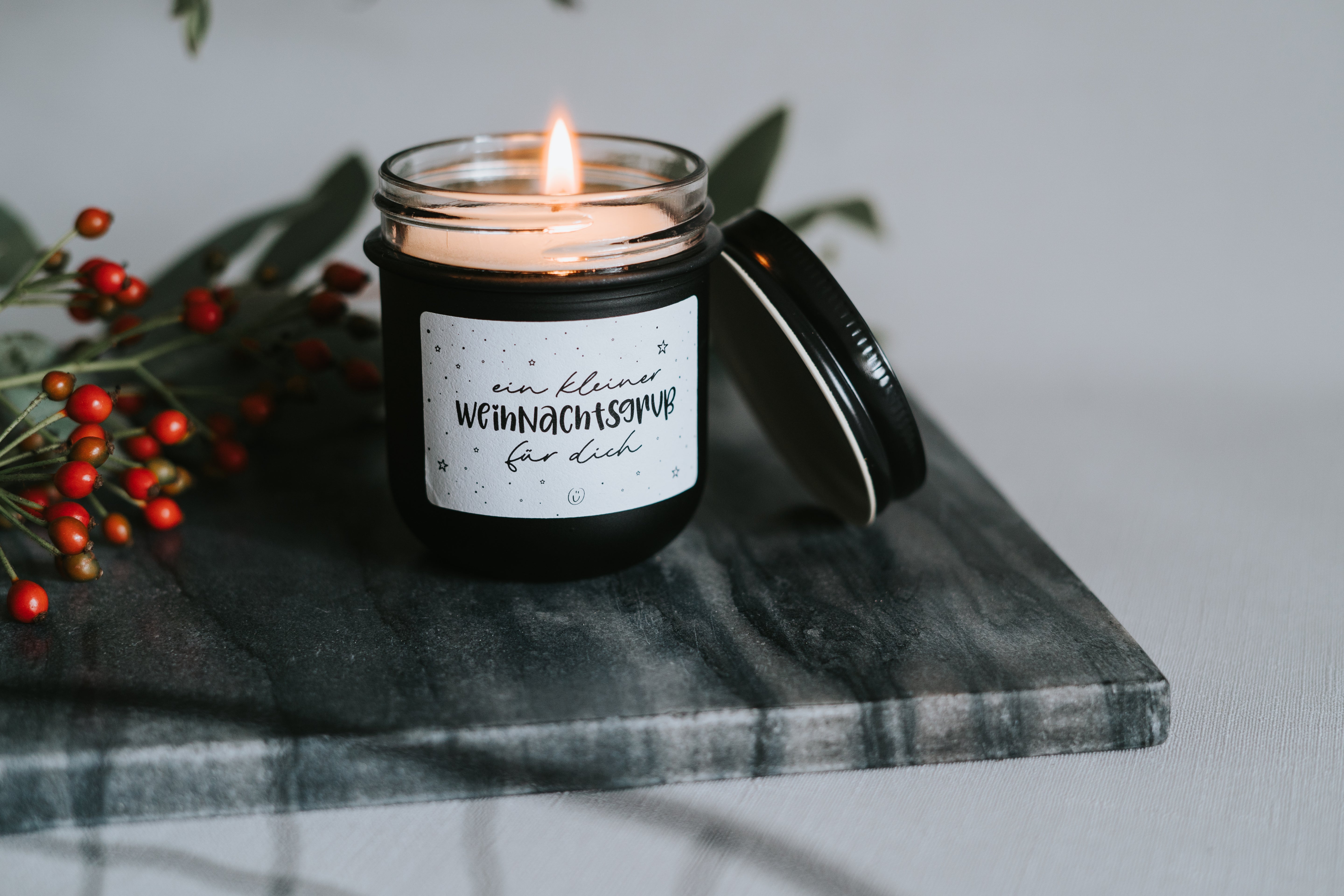 Kerze · Weihnachtsgruß - schwarz