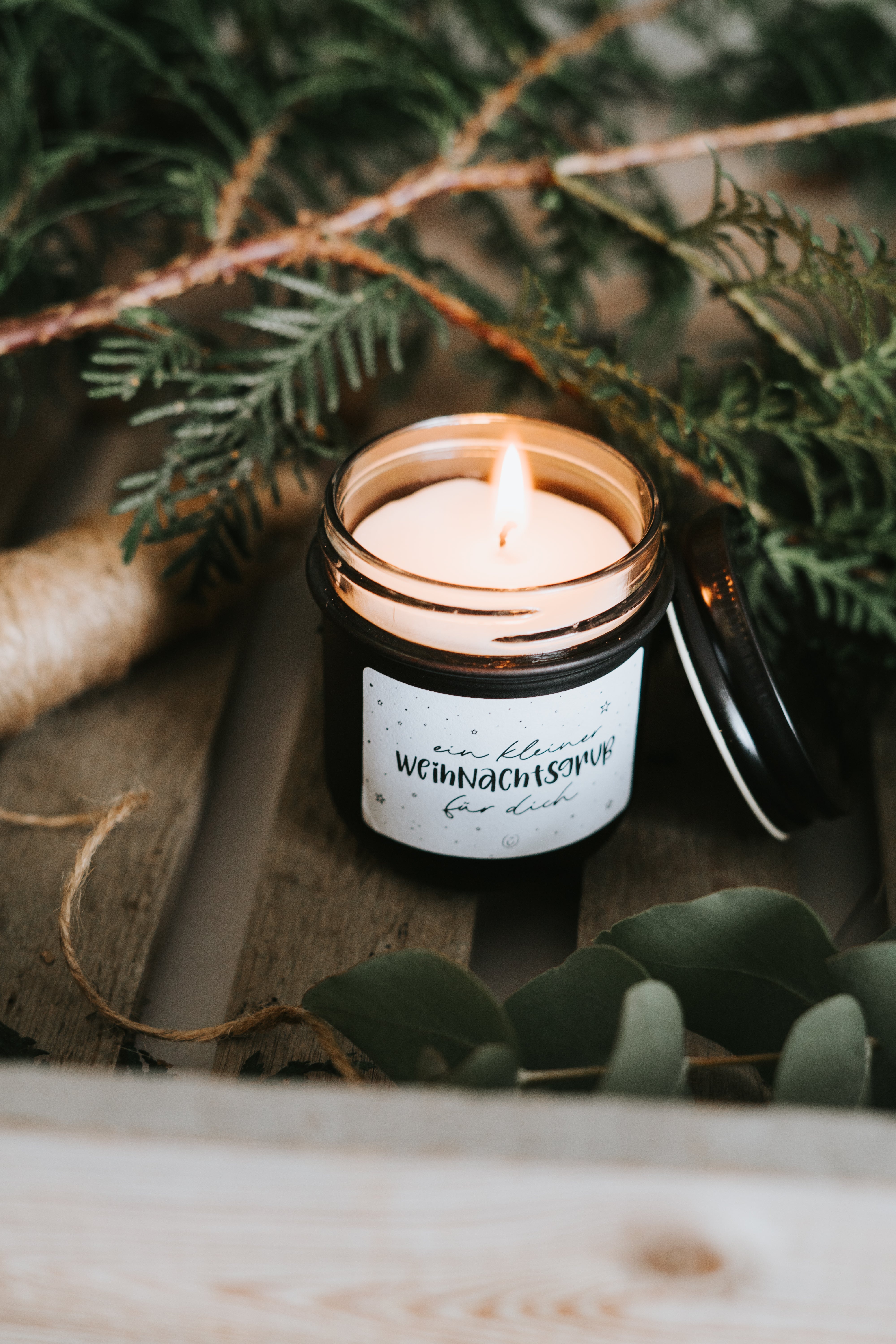 Kerze · Weihnachtsgruß - schwarz