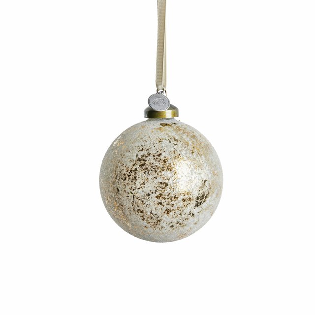 Clearena Weihnachtskugel weiss/gold 8x8x8