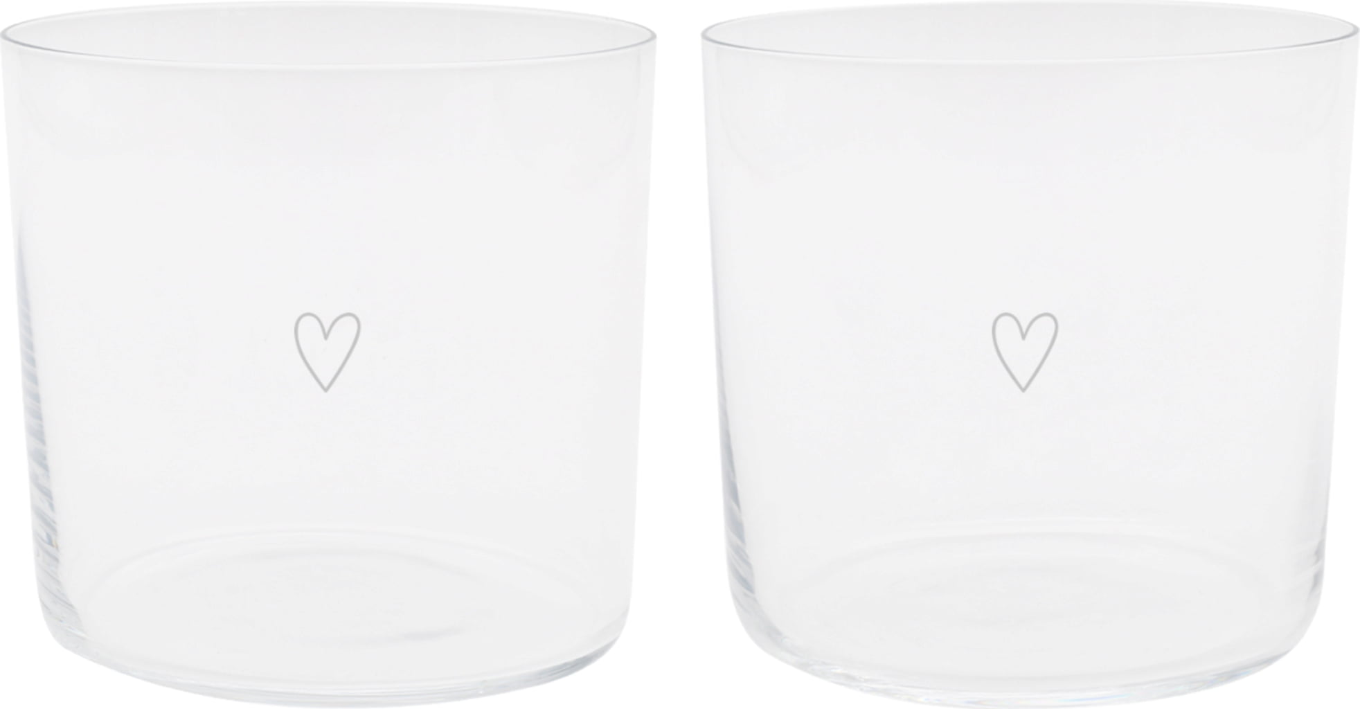 Trinkglas mit Herz 2 Stück