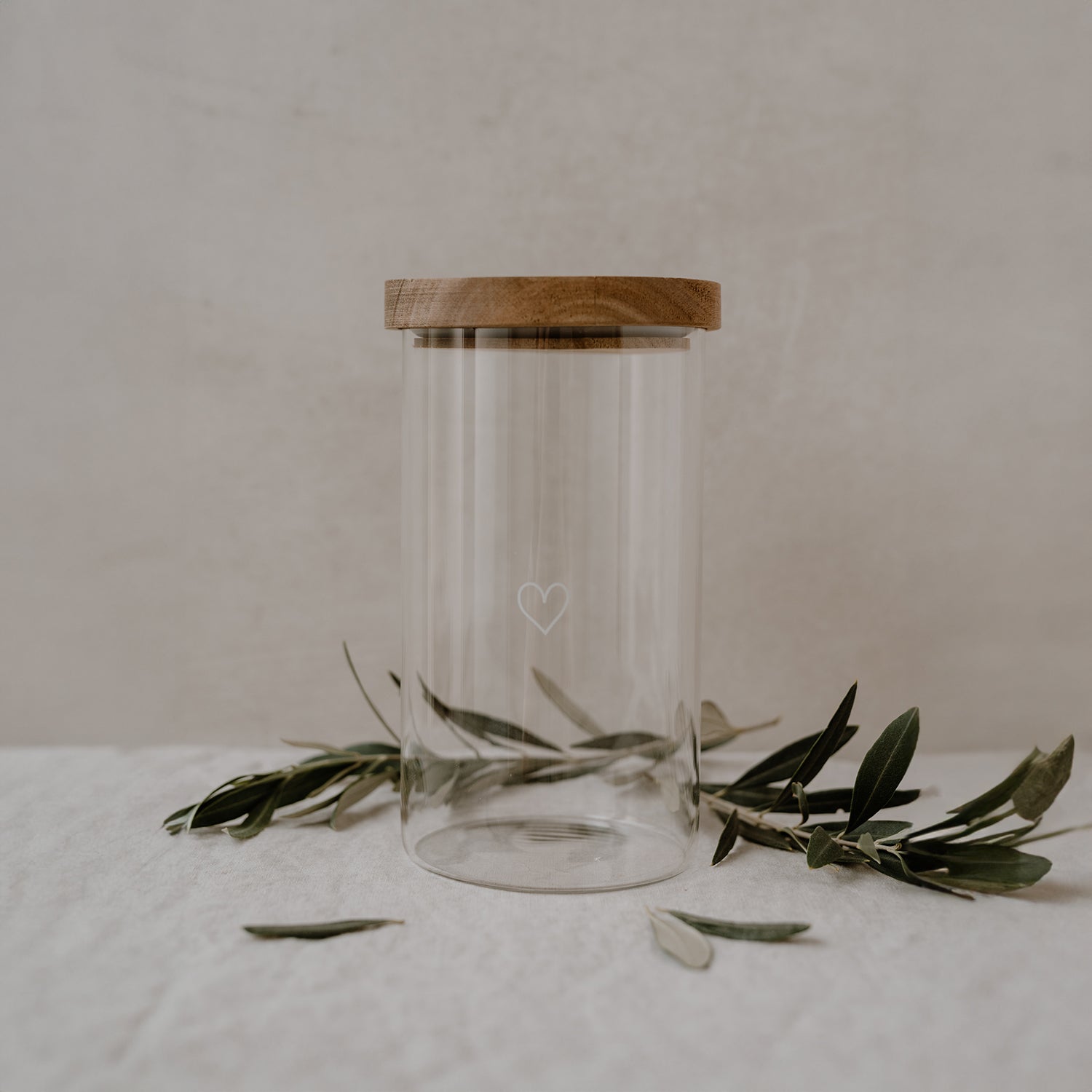 Vorratsglas mit Herz gross weiss