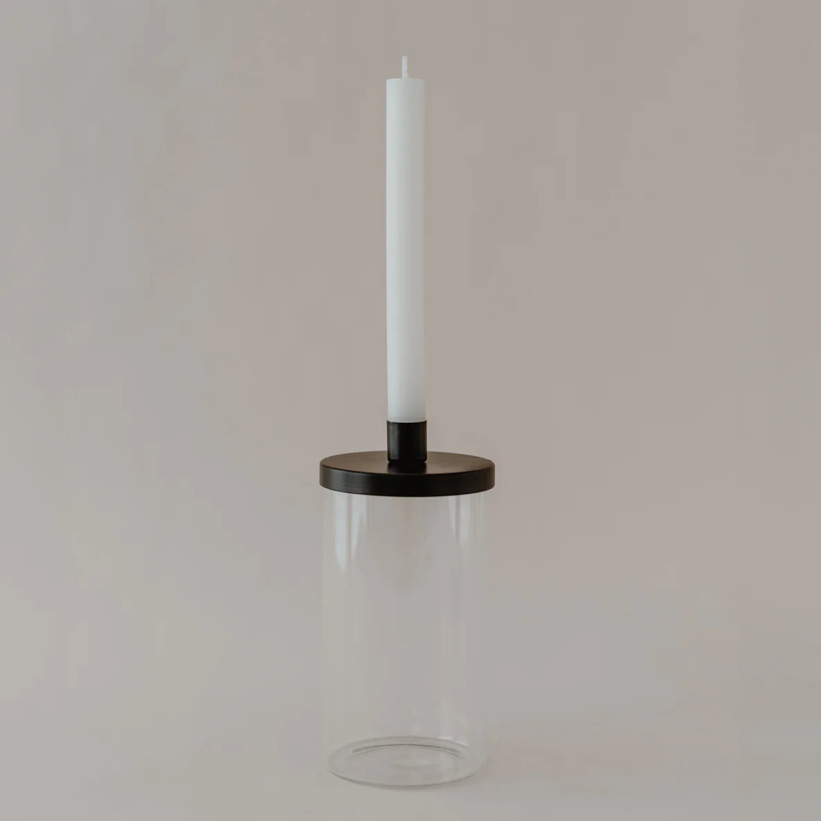 Kerzenhalter schwarz für Vorratsglas