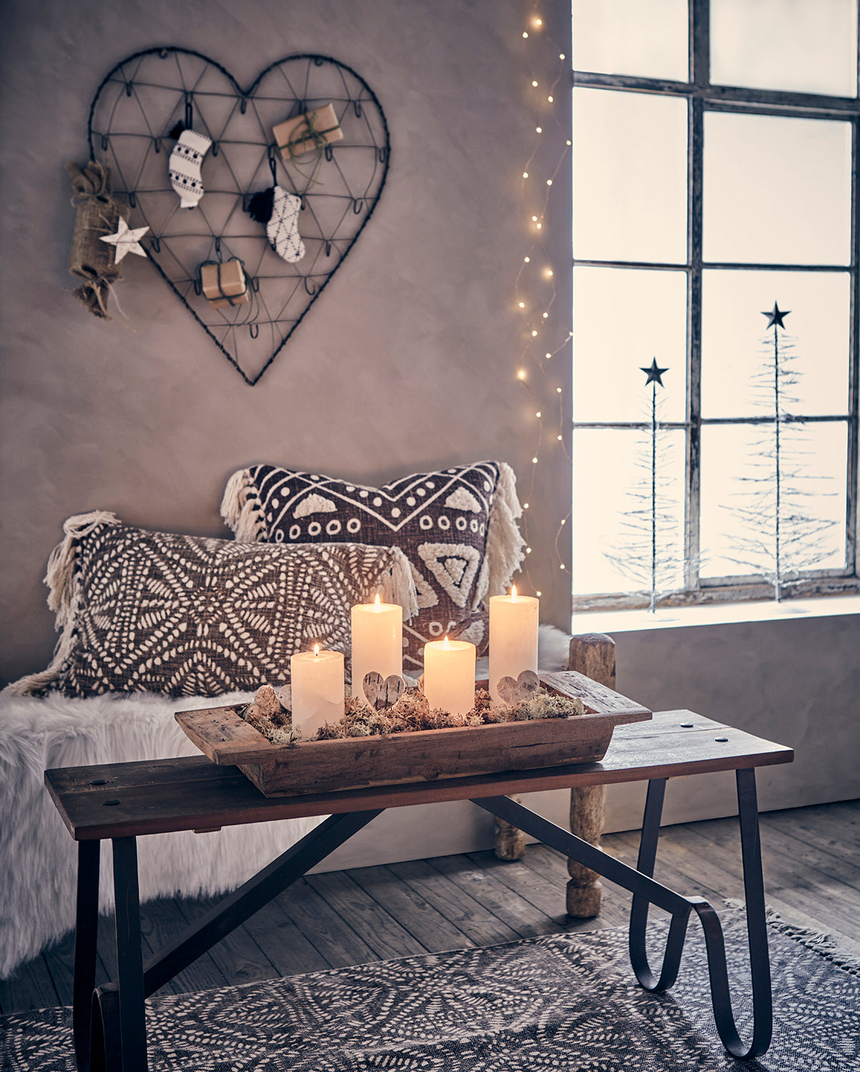 COTE NORD Stumpenkerze handgemacht elfenbein gross