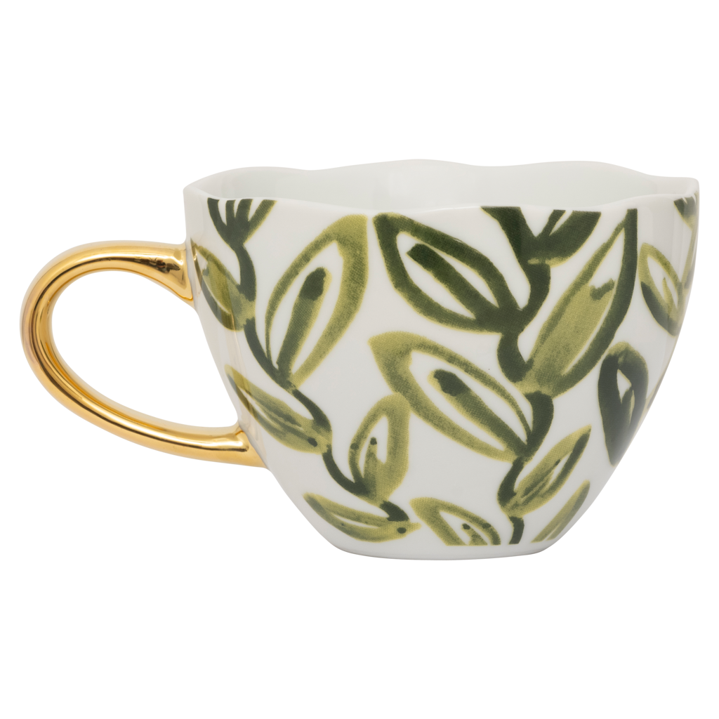 Kaffe- und Teetasse Good Morning Blätter