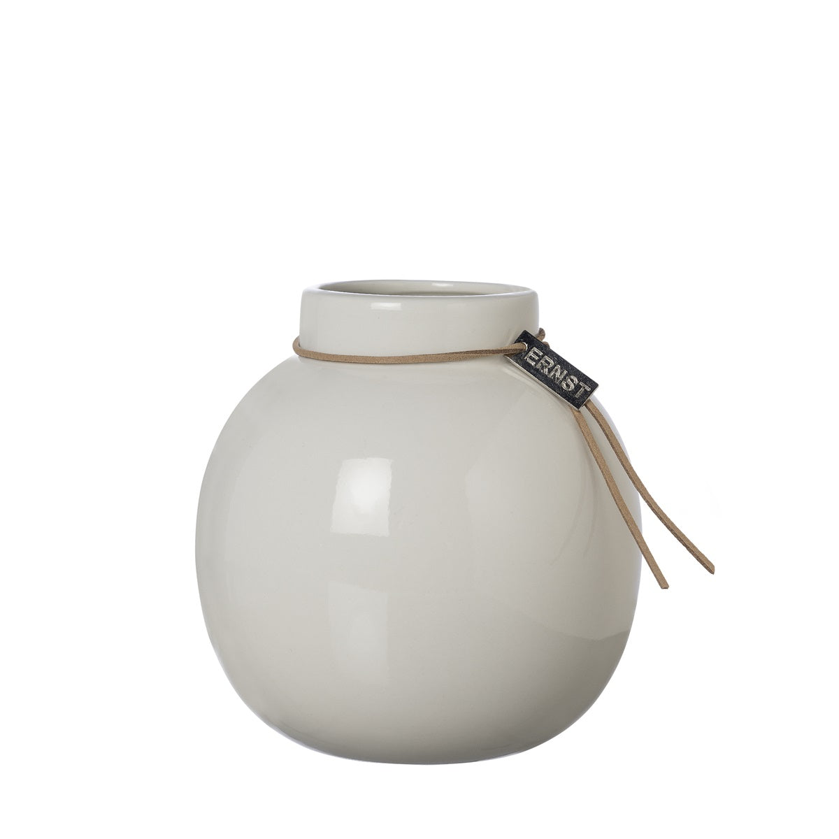 Vase rund weiss-beige klein