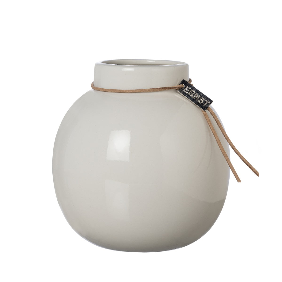 Vase rund weiss-beige gross