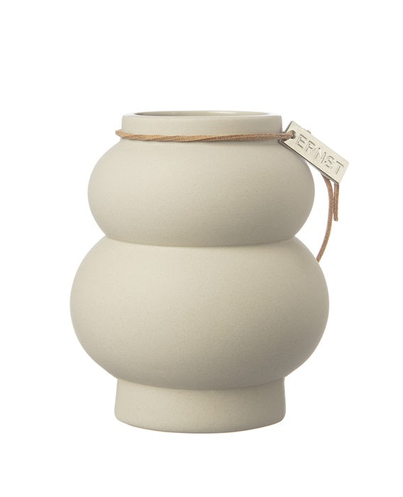 Vase Steingut beige