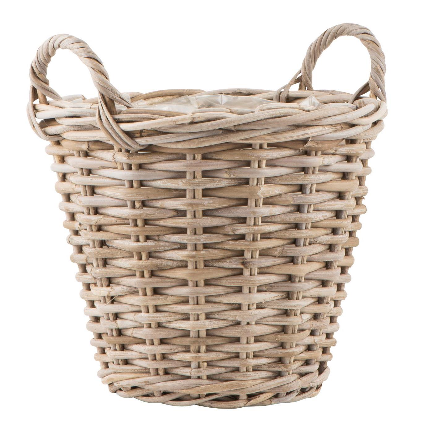 Korb Rattan mit Plastik innen klein