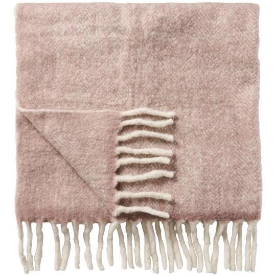 Wolldecke Malva mit Fransen