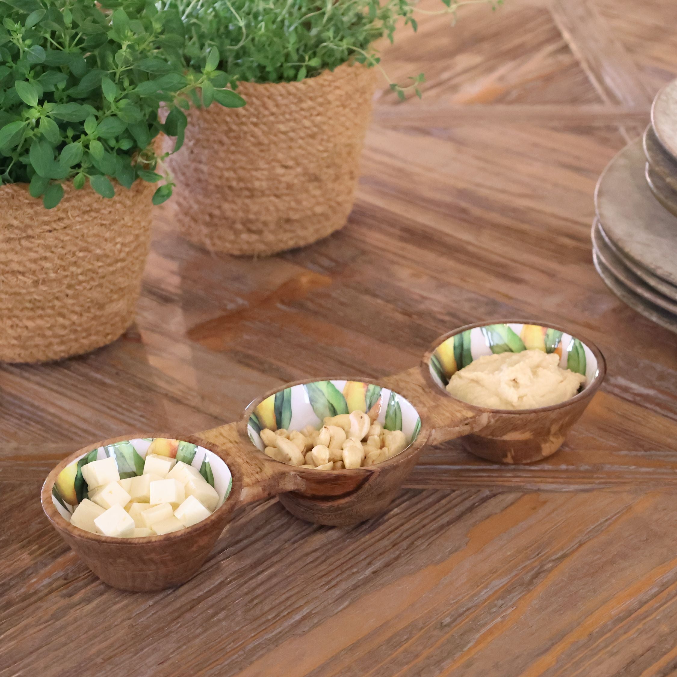 Apéroschalen mit Zitronenmuster