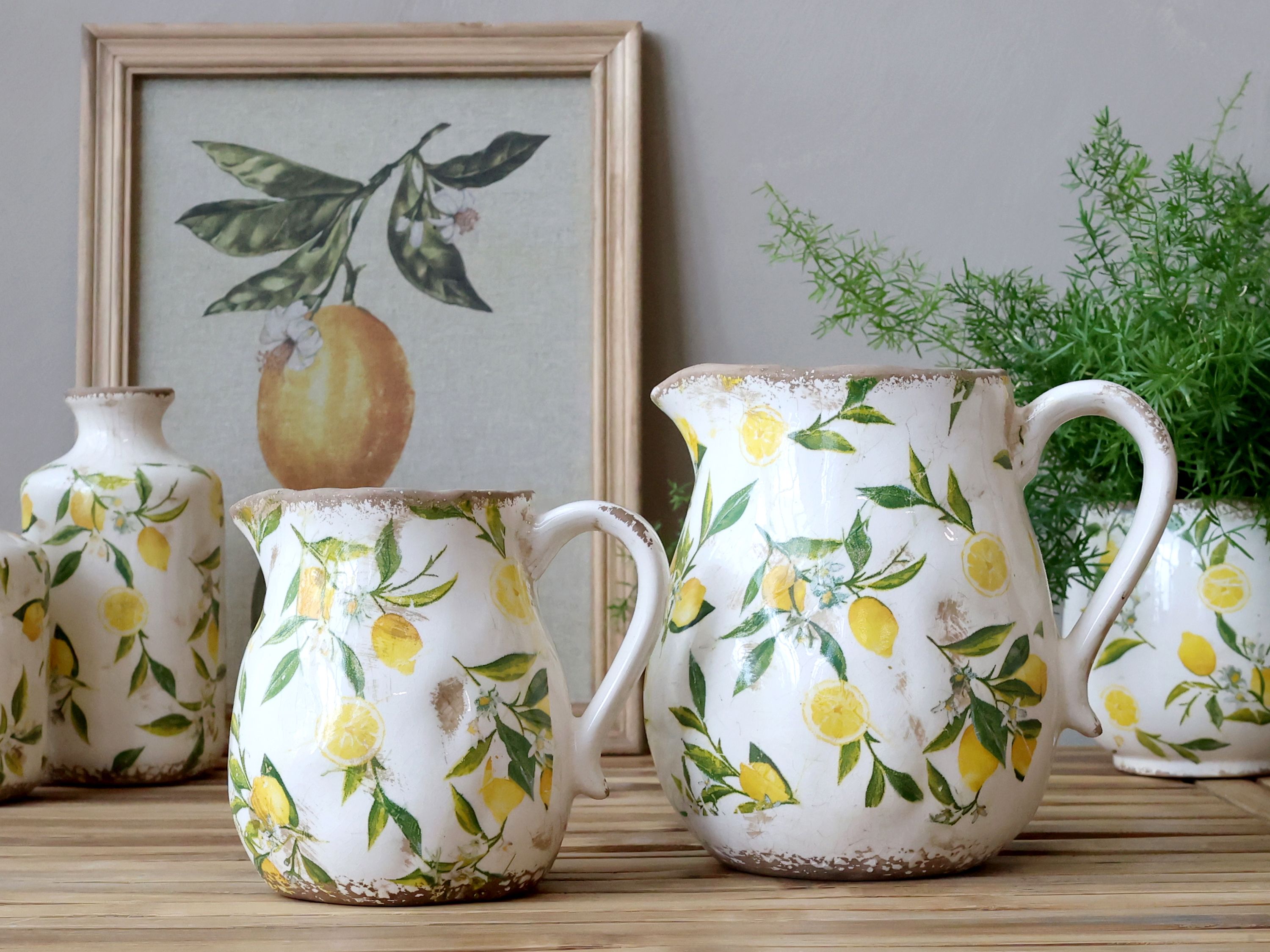 Limone Vase mit Zitronenmotiv