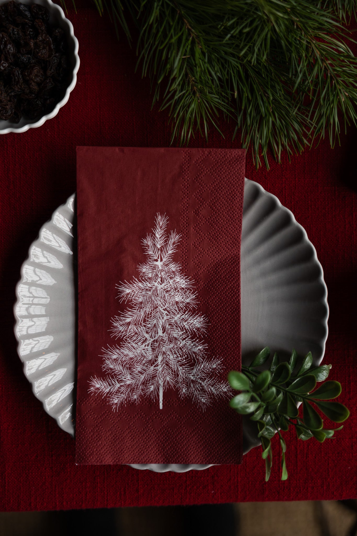 Serviette Weihnachtsbaum rot
