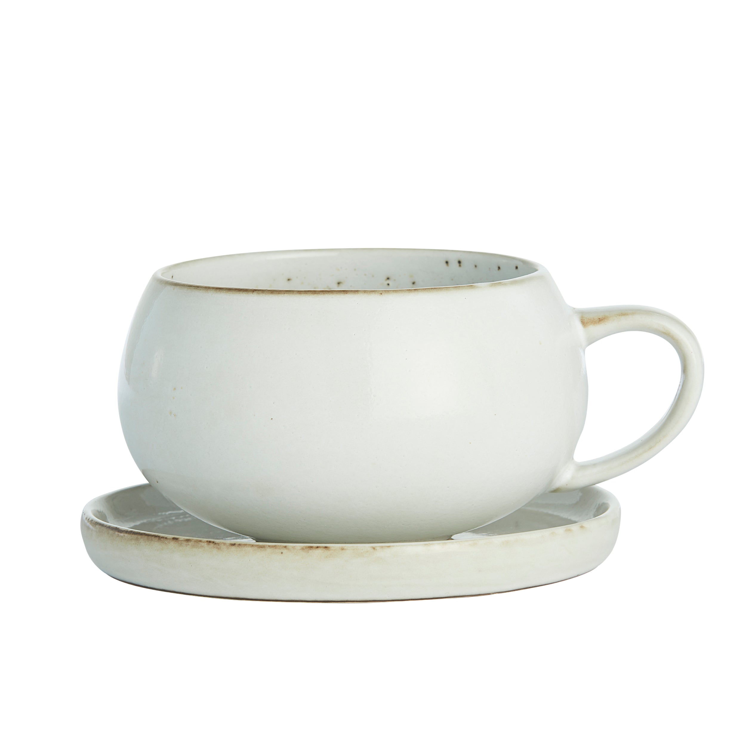 Amera Tasse mit Untertasse beige 40 cl