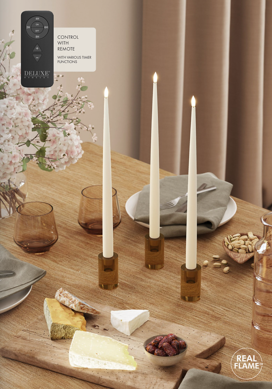 Stabkerzen LED im 2 er Pack in verschiedenen Farben