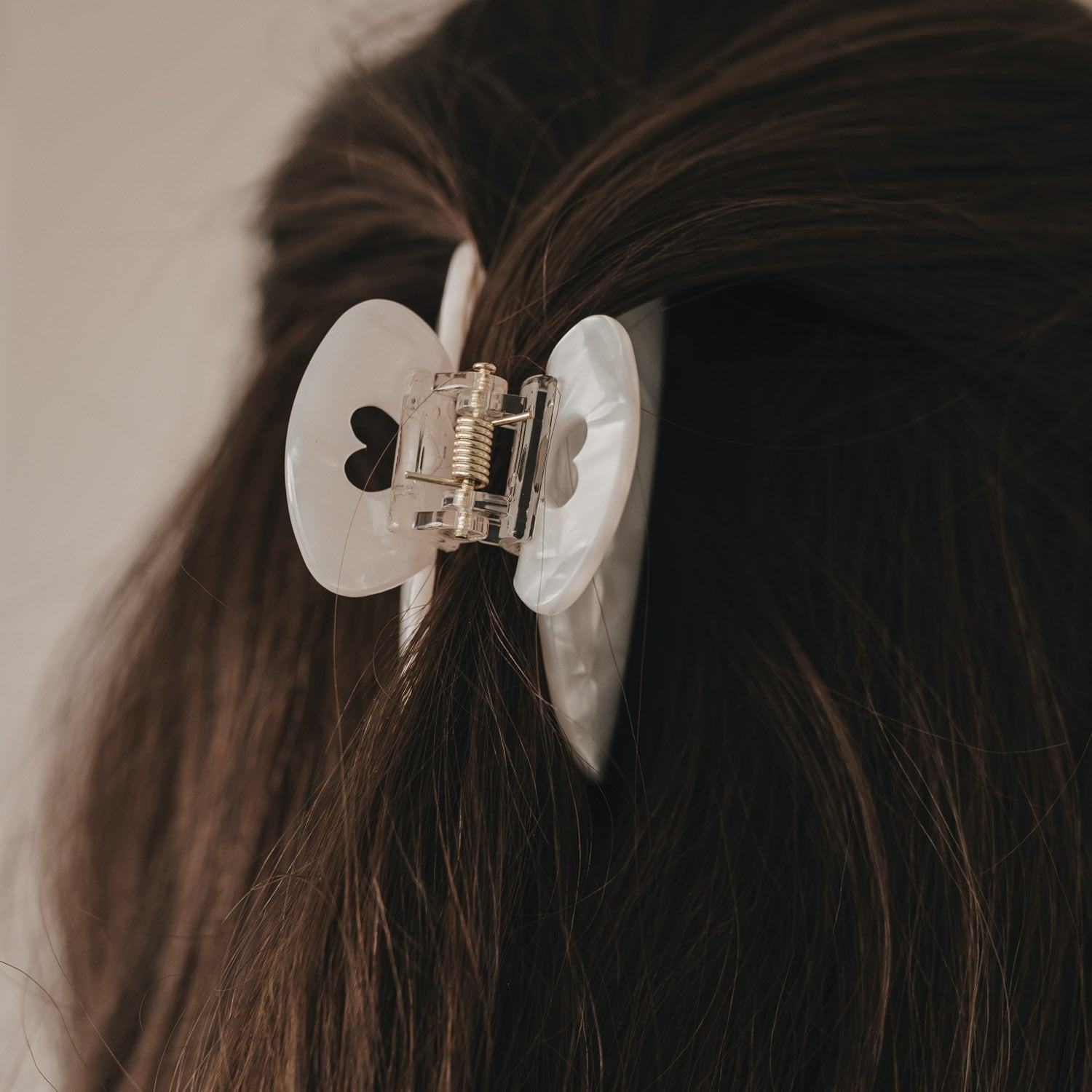 Haarspange gross Herz Pearl